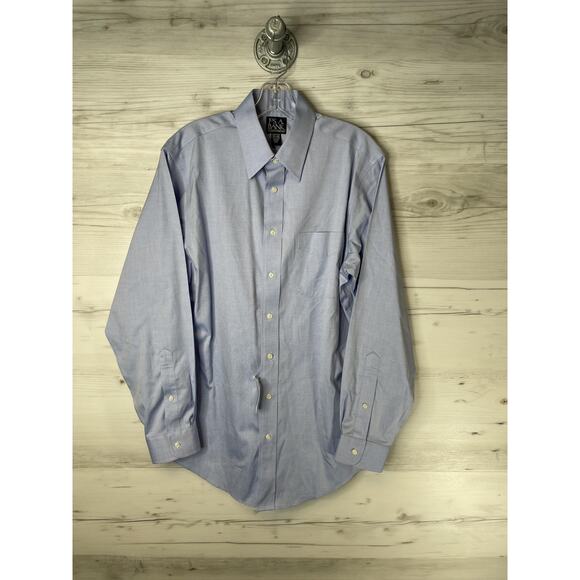 Jos. A. Bank Other - Jos A Bank Shirt Mens 15.5 34 Blue Traveler Tailored Fit Dress Long Sleeve